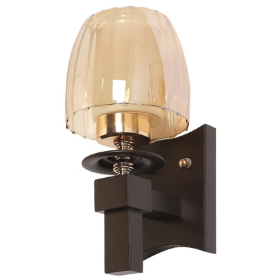 JS-VP S-504-1W Modern Wall Lights 1xE27 Mild Steel & Glass Material Brown & Champaign Finish