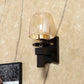JS-VP S-504-1W Modern Wall Lights 1xE27 Mild Steel & Glass Material Brown & Champaign Finish