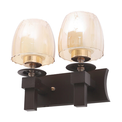 JS-VP S-504-2W Modern Wall Lights 2xE27 Mild Steel & Glass Material Brown & Champaign Finish