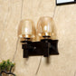 JS-VP S-504-2W Modern Wall Lights 2xE27 Mild Steel & Glass Material Brown & Champaign Finish