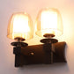 JS-VP S-504-2W Modern Wall Lights 2xE27 Mild Steel & Glass Material Brown & Champaign Finish