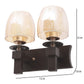 JS-VP S-504-2W Modern Wall Lights 2xE27 Mild Steel & Glass Material Brown & Champaign Finish