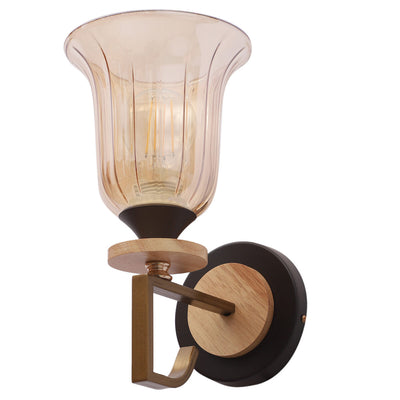 JS-VP S-493-1W Modern Wall Lights 1xE27 Mild Steel & Glass Material Antique brown & Champaign Finish