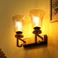 JS-VP S-493-2W Modern Wall Lights 2xE27 Mild Steel & Glass Material Antique brown & Champaign Finish