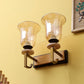 JS-VP S-493-2W Modern Wall Lights 2xE27 Mild Steel & Glass Material Antique brown & Champaign Finish