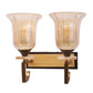 JS-VP S-493-2W Modern Wall Lights 2xE27 Mild Steel & Glass Material Antique brown & Champaign Finish