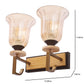 JS-VP S-493-2W Modern Wall Lights 2xE27 Mild Steel & Glass Material Antique brown & Champaign Finish