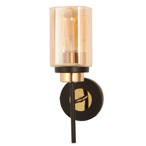 JS-VP S-517-1W Modern Wall Lights 1xE27 Mild Steel & Glass Material Black, Gold & Champaign Finish
