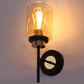 JS-VP S-517-1W Modern Wall Lights 1xE27 Mild Steel & Glass Material Black, Gold & Champaign Finish