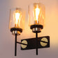 JS-VP S-517-2W Modern Wall Lights 2xE27 Mild Steel & Glass Material Black, Gold & Champaign Finish