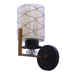 JS-VP S-544-1W Modern Wall Lights 1xE27 Mild Steel & Glass Material Brown & Champaign Finish