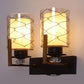 JS-VP S-544-2W Modern Wall Lights 2xE27 Mild Steel & Glass Material Brown & Champaign Finish