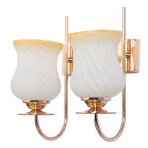 JS-VP S-545-2W Modern Wall Lights 2xE27 Mild Steel & Glass Material Gold & White, Yellow Finish