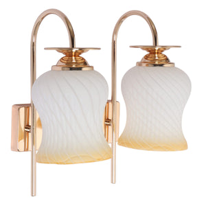 JS-VP S-545-2W Modern Wall Lights 2xE27 Mild Steel & Glass Material Gold & White, Yellow Finish