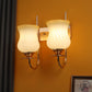 JS-VP S-545-2W Modern Wall Lights 2xE27 Mild Steel & Glass Material Gold & White, Yellow Finish