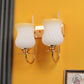 JS-VP S-545-2W Modern Wall Lights 2xE27 Mild Steel & Glass Material Gold & White, Yellow Finish