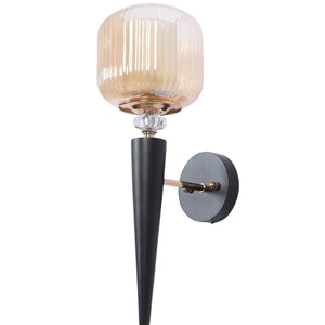 JS-VP S-560-1W Mashal Wall Lights 1xE27 Mild Steel & Glass Material Brown & Clear Finish