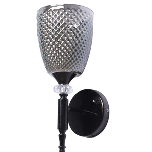 JS-VP S-566-1W Modern Wall Lights 1xE27 Mild Steel & Glass Material Glossy black & Smoky Finish