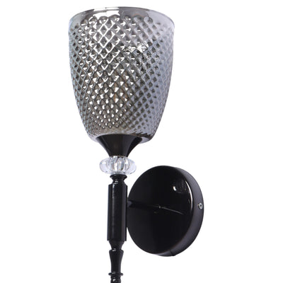 JS-VP S-566-1W Modern Wall Lights 1xE27 Mild Steel & Glass Material Glossy black & Smoky Finish