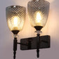 JS-VP S-566-2W Modern Wall Lights 2xE27 Mild Steel & Glass Material Glossy black & Smoky Finish