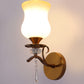 JS-VP S-567-1W Modern Wall Lights 1xE27 Mild Steel & Glass Material Antique Gold & White, Yellow Finish