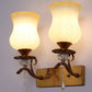 JS-VP S-567-2W Modern Wall Lights 2xE27 Mild Steel & Glass Material Antique Gold & White, Yellow Finish