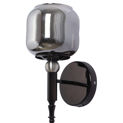 JS-VP S-568-1W Modern Wall Lights 1xE27 Mild Steel & Glass Material Glossy black & Smoky Finish