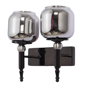 JS-VP S-568-2W Modern Wall Lights 2xE27 Mild Steel & Glass Material Glossy black & Smoky Finish
