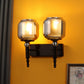 JS-VP S-568-2W Modern Wall Lights 2xE27 Mild Steel & Glass Material Glossy black & Smoky Finish