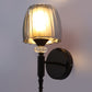 JS-VP S-569-1W-BK-Crome Modern Wall Lights 1xE27 Mild Steel & Glass Material Glossy black & Smoky Finish