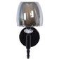 JS-VP S-569-1W-BK-Crome Modern Wall Lights 1xE27 Mild Steel & Glass Material Glossy black & Smoky Finish