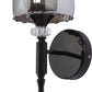 JS-VP S-569-1W-BK-Crome Modern Wall Lights 1xE27 Mild Steel & Glass Material Glossy black & Smoky Finish