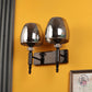JS-VP S-569-2W-BK-Crome Modern Wall Lights 2xE27 Mild Steel & Glass Material Glossy black & Smoky Finish