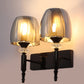 JS-VP S-569-2W-BK-Crome Modern Wall Lights 2xE27 Mild Steel & Glass Material Glossy black & Smoky Finish