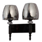 JS-VP S-569-2W-BK-Crome Modern Wall Lights 2xE27 Mild Steel & Glass Material Glossy black & Smoky Finish