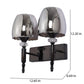 JS-VP S-569-2W-BK-Crome Modern Wall Lights 2xE27 Mild Steel & Glass Material Glossy black & Smoky Finish