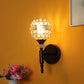 JS-VP S-570-1W Modern Wall Lights 1xE27 Mild Steel & Glass Material Glossy black & clear crystals Finish