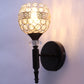JS-VP S-570-1W Modern Wall Lights 1xE27 Mild Steel & Glass Material Glossy black & clear crystals Finish