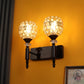 JS-VP S-570-2W Modern Wall Lights 2xE27 Mild Steel & Glass Material Glossy black & clear crystals Finish