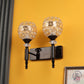 JS-VP S-570-2W Modern Wall Lights 2xE27 Mild Steel & Glass Material Glossy black & clear crystals Finish