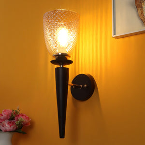 JS-VP S-571-1W Mashal Wall Lights 1xE27 Mild Steel & Glass Material Brown & Champaign Finish