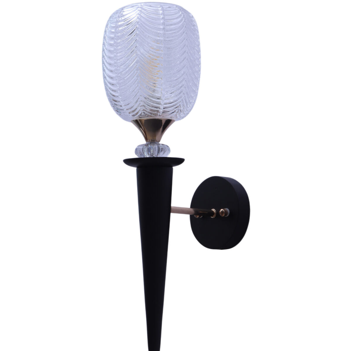 JS-VP S-559-1W Mashal Wall Lights 1xE27 Mild Steel & Glass Material Brown & Clear Finish