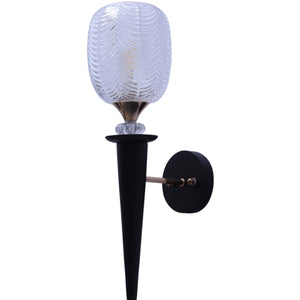 JS-VP S-559-1W Mashal Wall Lights 1xE27 Mild Steel & Glass Material Brown & Clear Finish