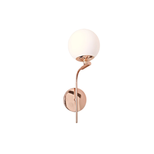 JS-VP S-444-1W Modern Wall Lights 1xE27 Mild Steel & Glass Material Gold & White Finish