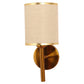 JS-VP S-451-1W Cloth Shade Wall Lights 1xE27 Mild Steel & Glass Material Antique Gold & White Finish
