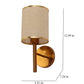 JS-VP S-451-1W Cloth Shade Wall Lights 1xE27 Mild Steel & Glass Material Antique Gold & White Finish