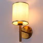 JS-VP S-451-1W Cloth Shade Wall Lights 1xE27 Mild Steel & Glass Material Antique Gold & White Finish
