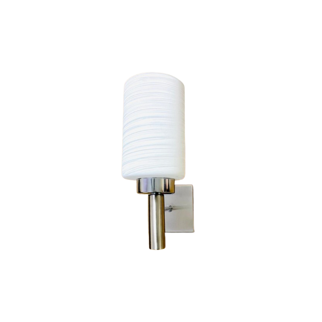 JS-VP S-509-1W-SN Modern Wall Lights 1xE27 Mild Steel & Glass Material Silver & White Finish