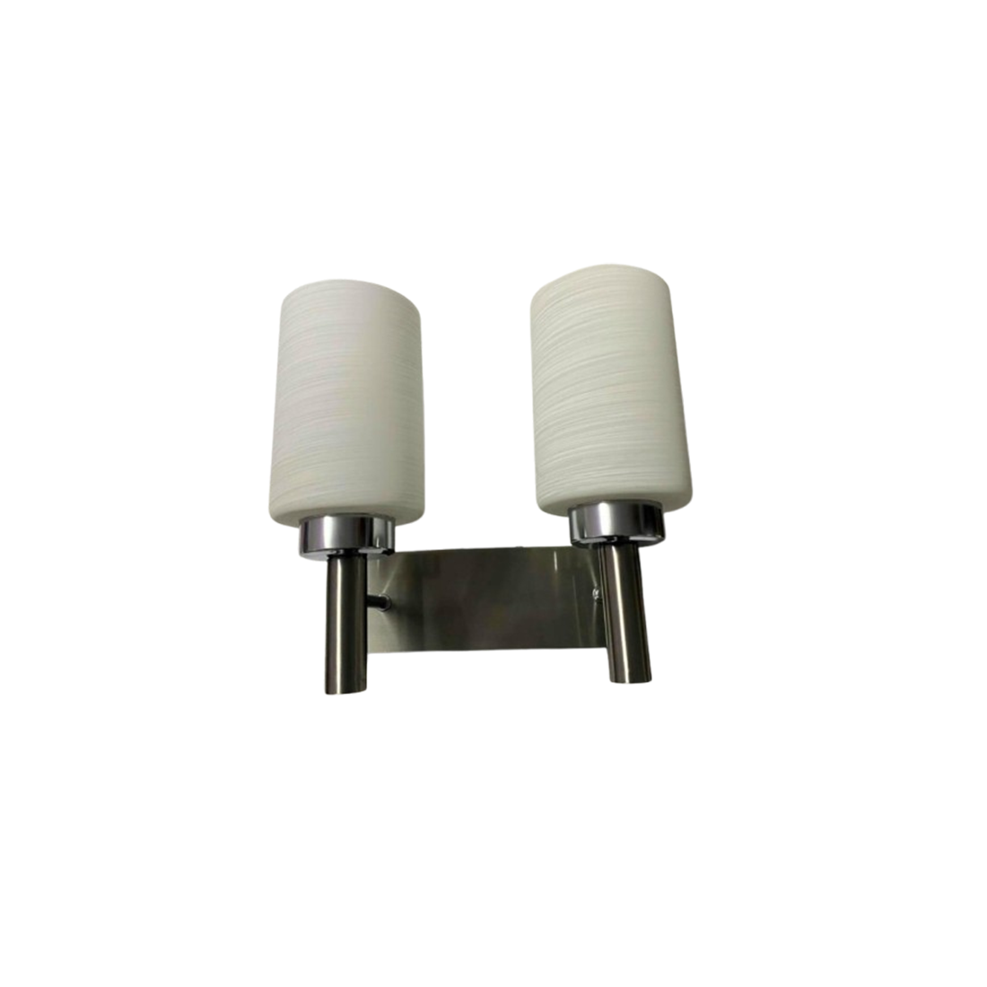 JS-VP S-509-2W-SN Modern Wall Lights 2xE27 Mild Steel & Glass Material Silver & White Finish