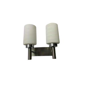 JS-VP S-509-2W-SN Modern Wall Lights 2xE27 Mild Steel & Glass Material Silver & White Finish
